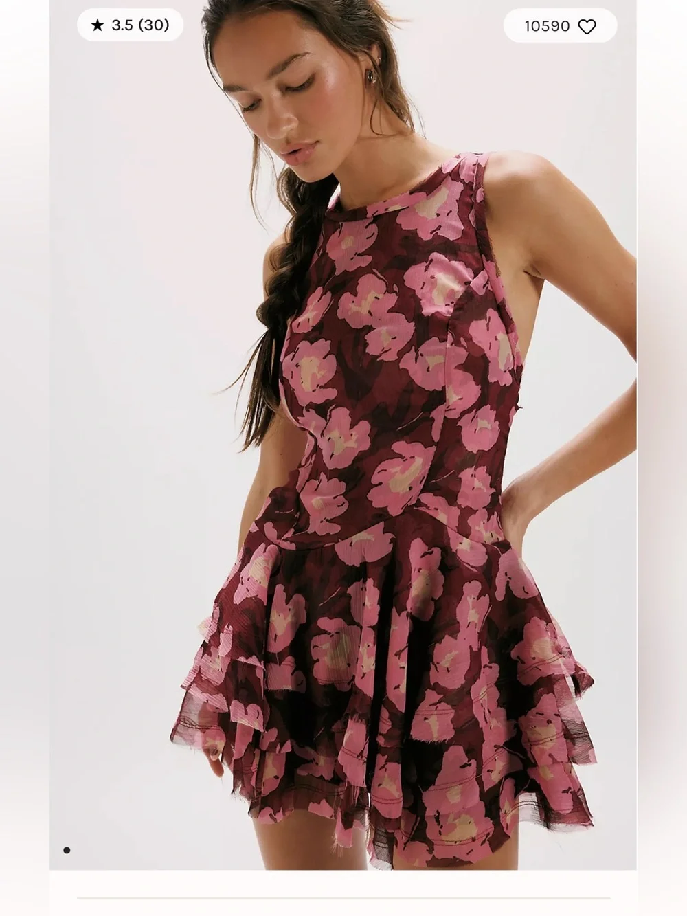 Free people Raven printed mini dress size small